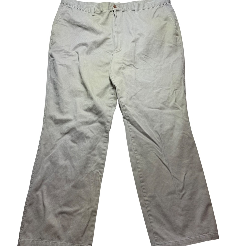 farah Pants mens 42 beige chino ‎ Relaxed Fit Cotton Blend Casual Trousers Men's